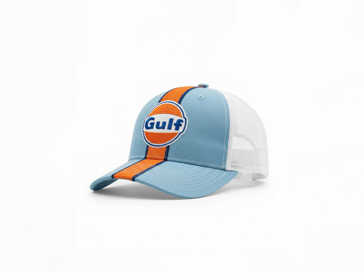 Gulf Racing Stripe Two-Tone Mesh Trucker Cap