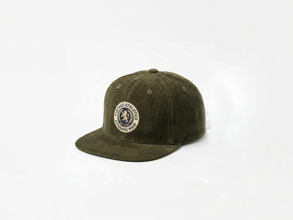 Corduroy 6-Panel Snapback Cap
