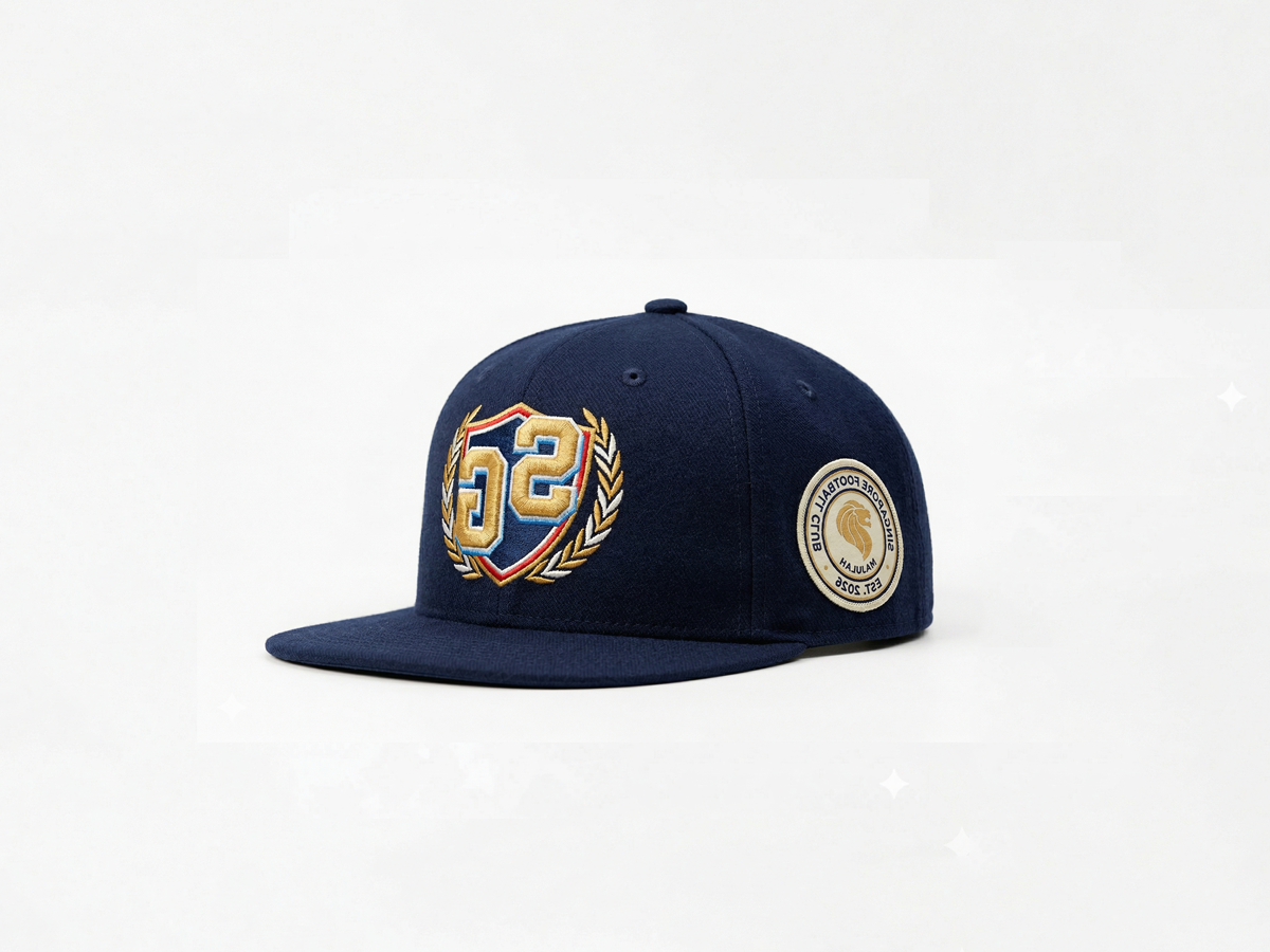 Embroidered Flat Brim Snapback Cap