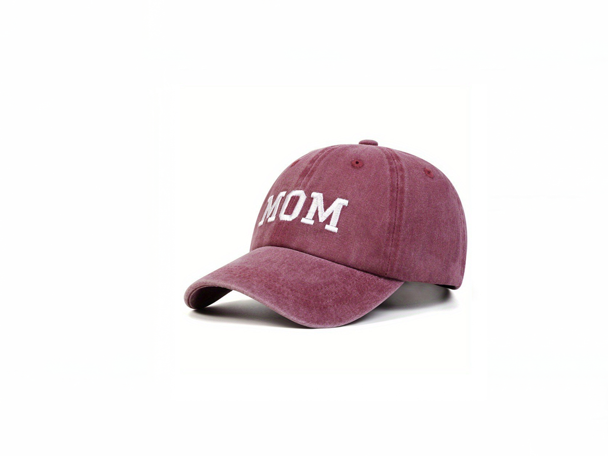 MOM Letter Embroidered Vintage Washed Unstructured Dad Hat