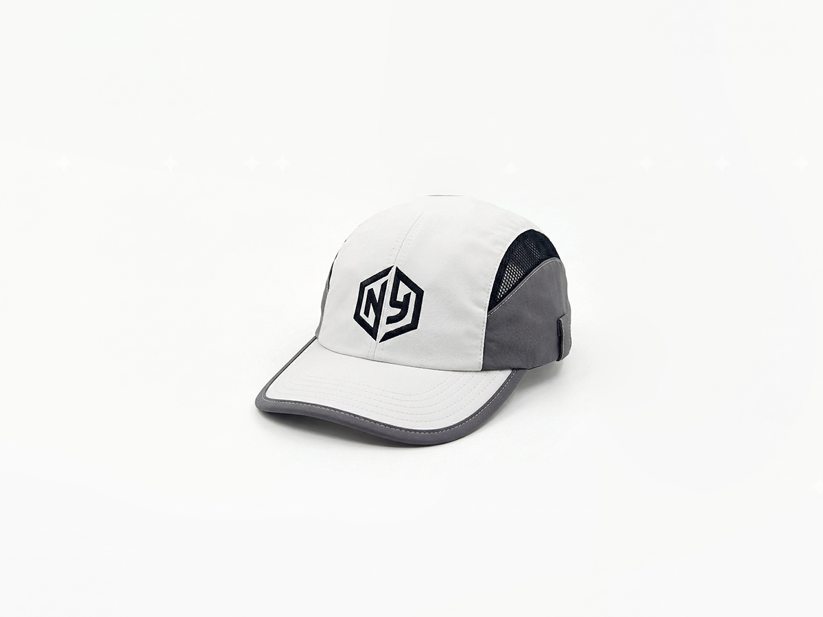 Two-Tone Mesh Side Panel Logo 5-Panel Performance Camp Cap