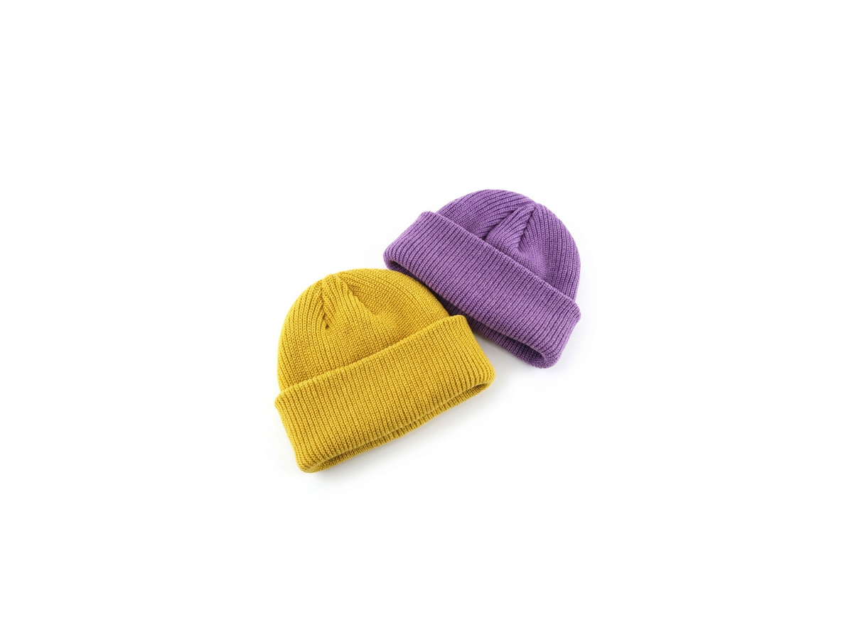 Short Fold Ribbed Knit Docker Beanie